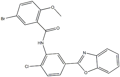 313402-13-0 N-[5-(1,3-benzoxazol-2-yl)-2-chlorophenyl]-5-bromo-2-methoxybenzamide