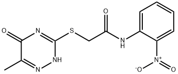 N-{2-nitrophenyl}-2-[(6-methyl-5-oxo-4,5-dihydro-1,2,4-triazin-3-yl)sulfanyl]acetamide Structure