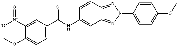 3-nitro-4-methoxy-N-[2-(4-methoxyphenyl)-2H-1,2,3-benzotriazol-5-yl]benzamide 化学構造式