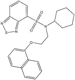 N-cyclohexyl-N-[2-(1-naphthyloxy)ethyl]-2,1,3-benzothiadiazole-4-sulfonamide Struktur