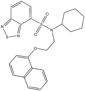 N-cyclohexyl-N-[2-(1-naphthyloxy)ethyl]-2,1,3-benzothiadiazole-4-sulfonamide Structure