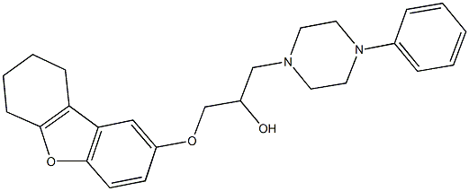 1-(4-phenyl-1-piperazinyl)-3-(6,7,8,9-tetrahydrodibenzo[b,d]furan-2-yloxy)-2-propanol Struktur