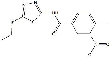 N-[5-(ethylsulfanyl)-1,3,4-thiadiazol-2-yl]-3-nitro-4-methylbenzamide,313502-26-0,结构式