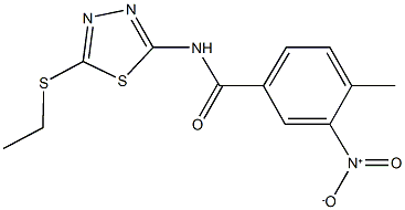 N-[5-(ethylsulfanyl)-1,3,4-thiadiazol-2-yl]-3-nitro-4-methylbenzamide 结构式