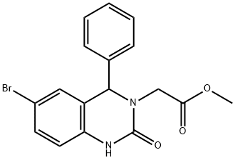 methyl (6-bromo-2-oxo-4-phenyl-1,4-dihydro-3(2H)-quinazolinyl)acetate,313502-67-9,结构式