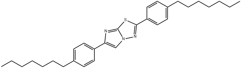 2,6-bis(4-heptylphenyl)imidazo[2,1-b][1,3,4]thiadiazole 化学構造式