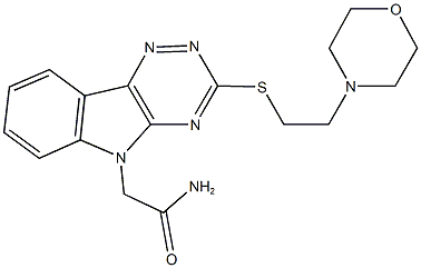 2-(3-{[2-(4-morpholinyl)ethyl]sulfanyl}-5H-[1,2,4]triazino[5,6-b]indol-5-yl)acetamide Structure