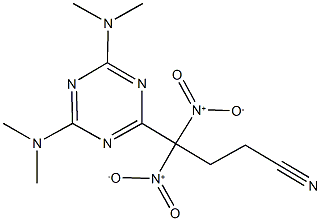 4-[4,6-bis(dimethylamino)-1,3,5-triazin-2-yl]-4,4-bisnitrobutanenitrile Structure