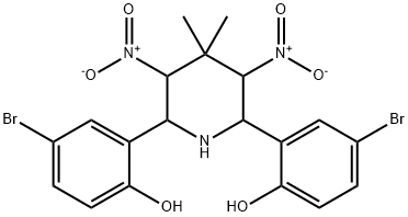 4-bromo-2-{6-(5-bromo-2-hydroxyphenyl)-3,5-dinitro-4,4-dimethyl-2-piperidinyl}phenol Structure