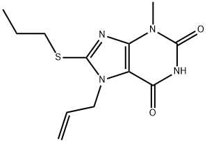 7-allyl-3-methyl-8-(propylsulfanyl)-3,7-dihydro-1H-purine-2,6-dione 结构式