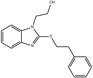 2-{2-[(2-phenylethyl)sulfanyl]-1H-benzimidazol-1-yl}ethanol 结构式