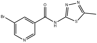 5-bromo-N-(5-methyl-1,3,4-thiadiazol-2-yl)nicotinamide,313521-51-6,结构式