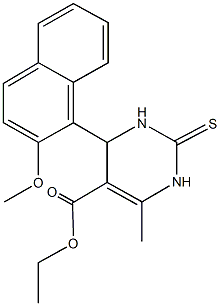 ethyl 4-(2-methoxy-1-naphthyl)-6-methyl-2-thioxo-1,2,3,4-tetrahydro-5-pyrimidinecarboxylate,313526-16-8,结构式