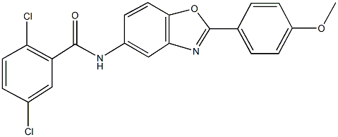 2,5-dichloro-N-{2-[4-(methyloxy)phenyl]-1,3-benzoxazol-5-yl}benzamide Struktur