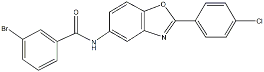 3-bromo-N-[2-(4-chlorophenyl)-1,3-benzoxazol-5-yl]benzamide Structure