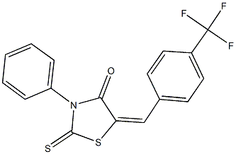 3-phenyl-2-thioxo-5-[4-(trifluoromethyl)benzylidene]-1,3-thiazolidin-4-one 结构式
