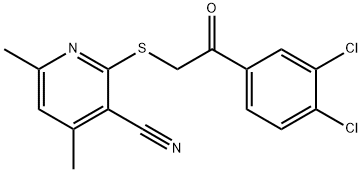 2-{[2-(3,4-dichlorophenyl)-2-oxoethyl]sulfanyl}-4,6-dimethylnicotinonitrile 结构式