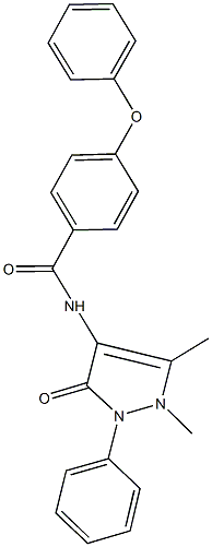 N-(1,5-dimethyl-3-oxo-2-phenyl-2,3-dihydro-1H-pyrazol-4-yl)-4-phenoxybenzamide Struktur