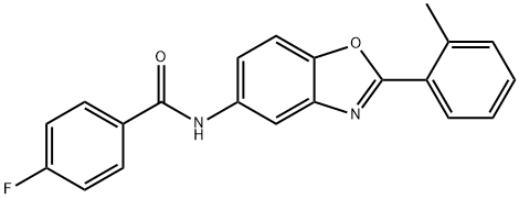 4-fluoro-N-[2-(2-methylphenyl)-1,3-benzoxazol-5-yl]benzamide Struktur