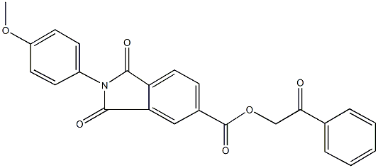 2-oxo-2-phenylethyl 2-(4-methoxyphenyl)-1,3-dioxo-5-isoindolinecarboxylate 结构式