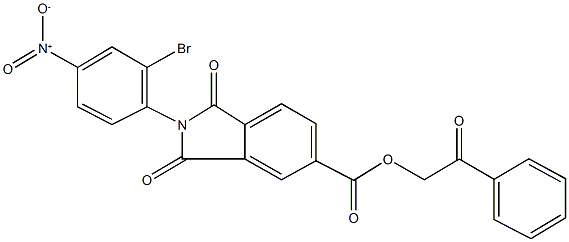 2-oxo-2-phenylethyl 2-{2-bromo-4-nitrophenyl}-1,3-dioxo-5-isoindolinecarboxylate 化学構造式