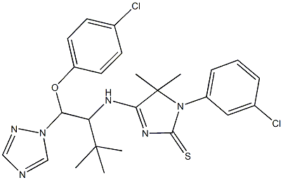 4-({1-[(4-chlorophenoxy)(1H-1,2,4-triazol-1-yl)methyl]-2,2-dimethylpropyl}amino)-1-(3-chlorophenyl)-5,5-dimethyl-1,5-dihydro-2H-imidazole-2-thione,313554-04-0,结构式