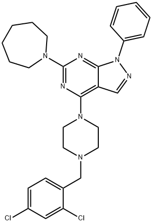 6-(1-azepanyl)-4-[4-(2,4-dichlorobenzyl)-1-piperazinyl]-1-phenyl-1H-pyrazolo[3,4-d]pyrimidine|