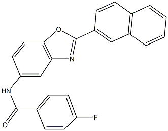 4-fluoro-N-(2-naphthalen-2-yl-1,3-benzoxazol-5-yl)benzamide 结构式