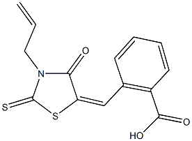 2-[(3-allyl-4-oxo-2-thioxo-1,3-thiazolidin-5-ylidene)methyl]benzoic acid 化学構造式