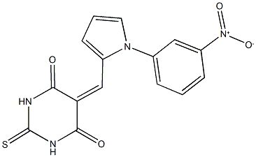 5-[(1-{3-nitrophenyl}-1H-pyrrol-2-yl)methylene]-2-thioxodihydropyrimidine-4,6(1H,5H)-dione 化学構造式