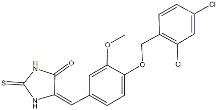 5-{4-[(2,4-dichlorobenzyl)oxy]-3-methoxybenzylidene}-2-thioxo-4-imidazolidinone,313665-80-4,结构式