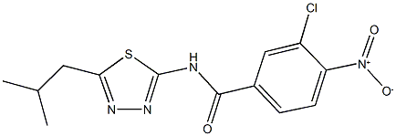3-chloro-4-nitro-N-(5-isobutyl-1,3,4-thiadiazol-2-yl)benzamide Struktur