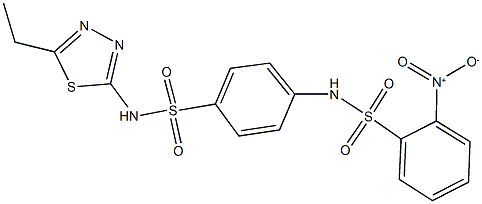 N-(4-{[(5-ethyl-1,3,4-thiadiazol-2-yl)amino]sulfonyl}phenyl)-2-nitrobenzenesulfonamide Structure