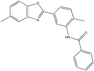 N-[2-methyl-5-(5-methyl-1,3-benzoxazol-2-yl)phenyl]benzamide,313667-37-7,结构式