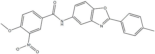 3-nitro-4-methoxy-N-[2-(4-methylphenyl)-1,3-benzoxazol-5-yl]benzamide Struktur