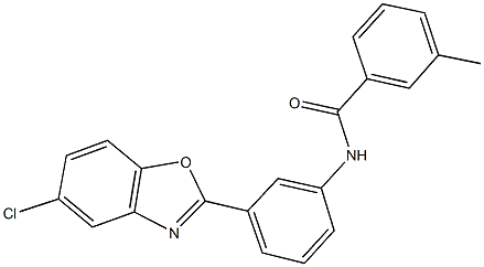 N-[3-(5-chloro-1,3-benzoxazol-2-yl)phenyl]-3-methylbenzamide 结构式