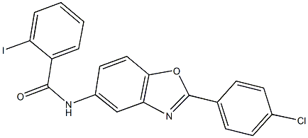 N-[2-(4-chlorophenyl)-1,3-benzoxazol-5-yl]-2-iodobenzamide,313668-04-1,结构式