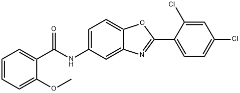 N-[2-(2,4-dichlorophenyl)-1,3-benzoxazol-5-yl]-2-methoxybenzamide Struktur