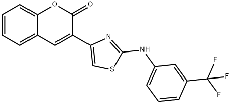 3-{2-[3-(trifluoromethyl)anilino]-1,3-thiazol-4-yl}-2H-chromen-2-one 结构式