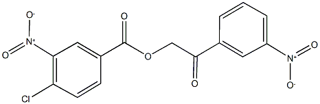 2-{3-nitrophenyl}-2-oxoethyl 4-chloro-3-nitrobenzoate 化学構造式