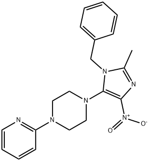 1-{1-benzyl-4-nitro-2-methyl-1H-imidazol-5-yl}-4-(2-pyridinyl)piperazine 结构式