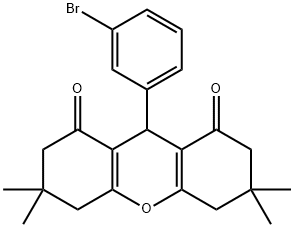 9-(3-bromophenyl)-3,3,6,6-tetramethyl-3,4,5,6,7,9-hexahydro-1H-xanthene-1,8(2H)-dione 化学構造式