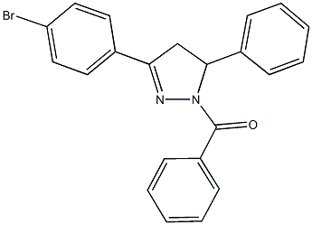 1-benzoyl-3-(4-bromophenyl)-5-phenyl-4,5-dihydro-1H-pyrazole 化学構造式