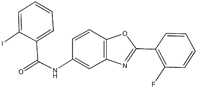 N-[2-(2-fluorophenyl)-1,3-benzoxazol-5-yl]-2-iodobenzamide Structure