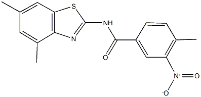 N-(4,6-dimethyl-1,3-benzothiazol-2-yl)-3-nitro-4-methylbenzamide Struktur