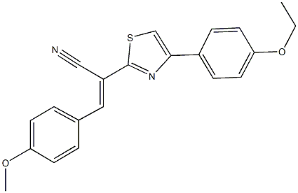 2-[4-(4-ethoxyphenyl)-1,3-thiazol-2-yl]-3-(4-methoxyphenyl)acrylonitrile 化学構造式