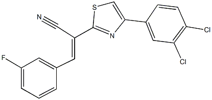 2-[4-(3,4-dichlorophenyl)-1,3-thiazol-2-yl]-3-(3-fluorophenyl)acrylonitrile Struktur