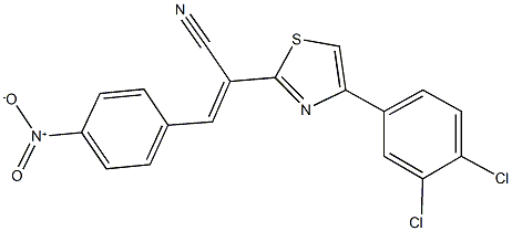 2-[4-(3,4-dichlorophenyl)-1,3-thiazol-2-yl]-3-{4-nitrophenyl}acrylonitrile Structure