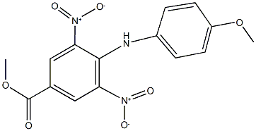 methyl 3,5-bisnitro-4-(4-methoxyanilino)benzoate Struktur