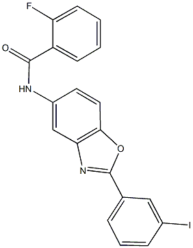 2-fluoro-N-[2-(3-iodophenyl)-1,3-benzoxazol-5-yl]benzamide Structure